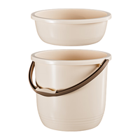 家杰优品 洗衣泡脚洗澡桶 耐用加厚清洁塑料手提水桶多用桶10L带盖水桶