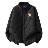 马克华菲 秋冬季菱形格立领棉服男宽松舒适轻盈保暖潮流百搭款上衣夹克外套