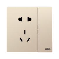 ABB 盈致系列 CA211-ZG 一开五孔双控插座 香槟金