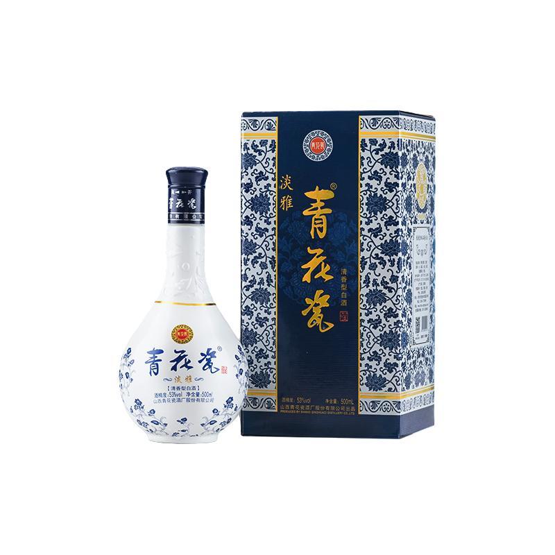 青花瓷山西杏花村淡雅53度清香型白酒500ml*6瓶【报价价格评测怎么样