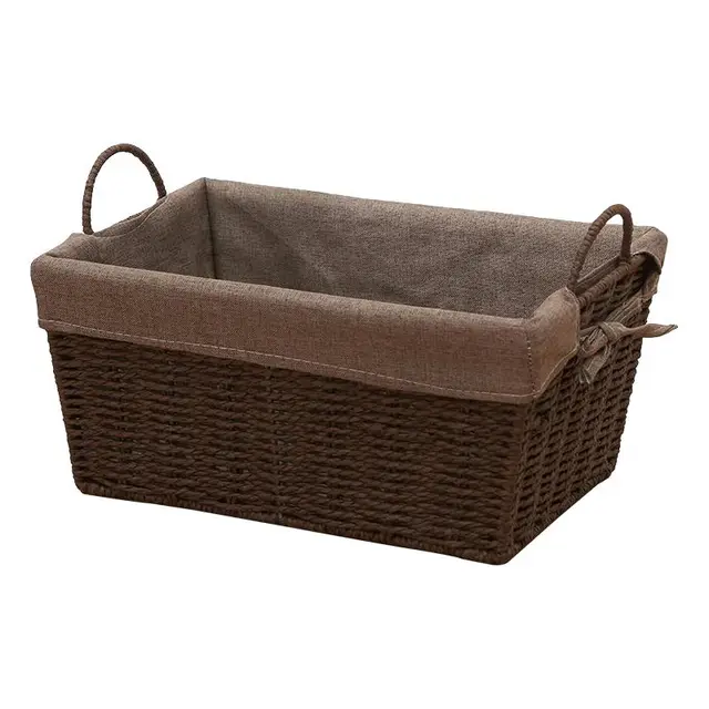 草收纳篮织筐零食玩具收纳箱内衣书本收纳筐桌面收纳盒藤篮