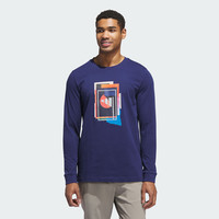 高尔夫运动纯棉圆领长袖T恤男装秋季adidas阿迪达斯JX1756 S