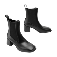 Toomanyshoes 铅笔腿秋冬高跟显瘦烟筒靴厚底短靴