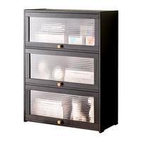  MU MA REN/木马人 三层42长 桌面书架  【长虹翻门】黑色-三层42长 长42cm;宽25cm;高70cm