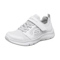 斯凯奇(Skechers)童鞋2024夏季儿童软底跑步鞋大网眼网面鞋女童运动鞋大童 白色-WHT/男童 内长18cm /28.5码