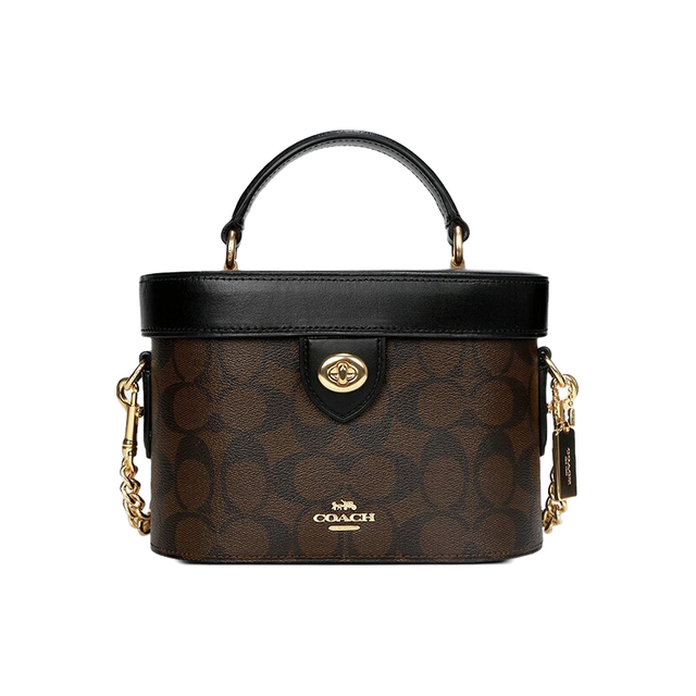 COACH 女包奢侈品包包轻奢经典盒子包 78277IMAA8深棕色