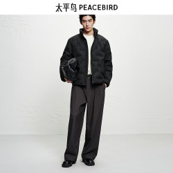太平鸟 压胶  立领冬季短款保暖面包服｜京东快递 更快更好
