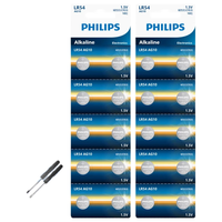 PHILIPS 飞利浦 LR1130纽扣电池20粒LR54/390/389/189/ag10适用电子手表计算器电子玩具纽扣电池lr1130