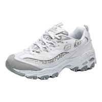 斯凯奇(Skechers)休闲鞋 男女款D'lites系列复古熊猫 66666054 白色/银色 37