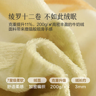 百丽丝床笠A类牛奶绒单件床笠秋冬保暖加厚接触升温床笠单人 青叶逢秋床笠 120m*195cm