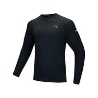 安踏加绒长袖T恤男冬季吸湿排汗户外跑步骑行健身训练衣打底衫内搭 【吸湿排汗-磨毛加厚】基础黑-4