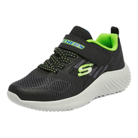 SKECHERS 斯凯奇 男童运动鞋防滑耐磨儿童小白鞋魔术贴童鞋跑步鞋403732L BBLM黑色/蓝色/柠檬色 34