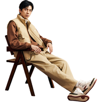 安踏零感高帮板鞋运动鞋男鞋潮流舒适厚底耐磨休闲鞋 象牙白/雀茶棕/白垩色-2 8(男41)