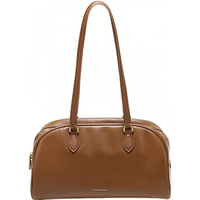 百丽包包女25冬简约复古通勤大号单肩波士顿包BL862DX5 棕色【牛皮款】 F