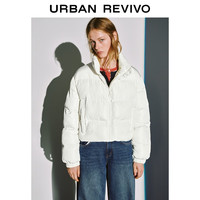 UR2025冬季女装休闲简约百搭立领短款棉服UYY150089 米白 XS