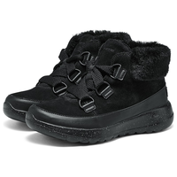 斯凯奇(Skechers)女鞋加绒保暖中筒雪地靴子舒适柔软144335 全黑色/BBK 39