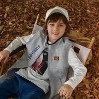 限尺码：Pencil Club 男小童背心男孩马甲儿童上衣拉链立领撞色领口男童秋装