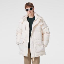 LACOSTE 法国鳄鱼 男士秋冬宽松舒适百搭中长款羽绒服外套可拆卸连帽保暖