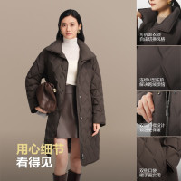 移动端、保暖服饰、京东百亿补贴：波司登 25新款90鹅绒轻薄羽绒服女中长款可拆卸领商务700+蓬保暖外套B250134162