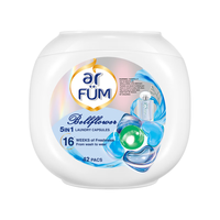 arfun 纺优美 5合1洗衣凝珠54粒 洗衣液洗衣球珠 留香柔顺抑菌除螨 (蓝风铃42粒+至爱6粒*2袋)