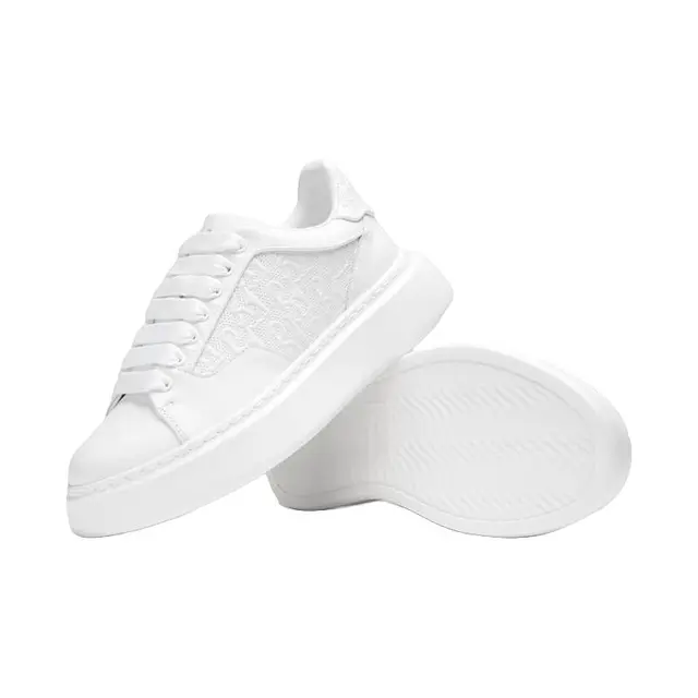 诺贝达（ROBERTA DI CAMERINO）2024春夏男士休闲板鞋真皮发泡厚底轻质透气舒适百搭小白鞋 白色 DDD21073P 42 欧美尺码偏大一码