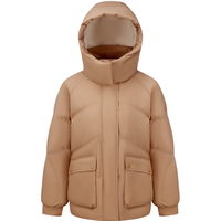 波司登(BOSIDENG)秋冬季短款羽绒服女款90绒三防宽松显瘦连帽保暖外套B40145902XS 榛果卡其7658 S 160/84A 体重约110-130斤