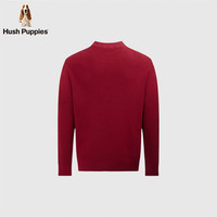 暇步士（Hush Puppies）【细腻温暖】男装2025秋季长绒棉温暖含羊毛套头线衣 赤缇红 S