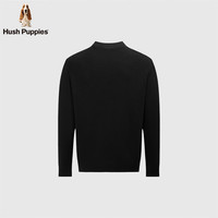 暇步士（Hush Puppies）【细腻温暖】男装2025秋季长绒棉温暖含羊毛套头线衣 曜石黑 XL