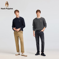 暇步士（Hush Puppies）【细腻温暖】男装2025秋季长绒棉温暖含羊毛套头线衣 碳灰色 3XL