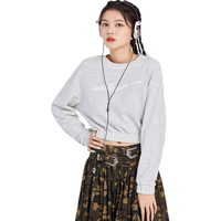 鸿星尔克 卫衣女运动秋季休闲服舒适圆领女士套头上衣 52222302130