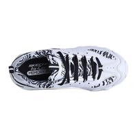 SKECHERS 斯凯奇 D'LITES系列  女士时尚绑带复古拼接熊猫休闲鞋  99999672/W BK 白色/黑色 37