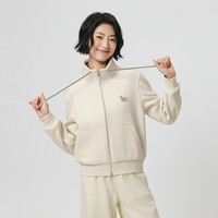 热风 hotwind女士加绒卫衣2025年冬季立领开衫卫衣轻薄外套保暖内搭 03米色 XL