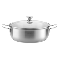 凌丰（LINKFAIR）汤锅316L不锈钢锅焖煮锅炒菜锅火锅盆燃气电磁炉通用 稻享系列 【2-4人用】 24cm