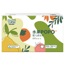 爹地宝贝 水果POPO拉拉裤 弱酸呵护夏季超薄透气 无甲酰胺 XXL60片