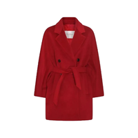 MAXMARA 纯色气质优雅翻领长款女式双排扣大衣羊毛大衣