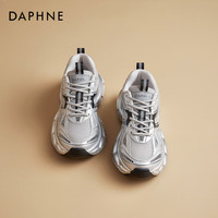 PLUS会员：达芙妮 银色老爹鞋 四季款（多色任选）