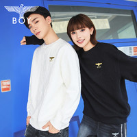 BOY LONDON BOYLONDON秋季男女款提花潮牌圆领宽松卫衣N03029 米白色 S