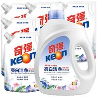 KOEN 奇强 亮白洁净整箱装洗衣液百合花香2kg/瓶+2kg*5袋装 12kg