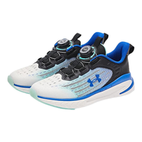 安德玛（Under Armour）童鞋中性旋钮科技跑鞋儿童缓震耐磨网面休闲鞋户外运动鞋 黑/蓝 36码