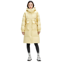 鸭鸭佟丽娅同款羽绒服女中长款2025年冬季加厚保暖休闲外套SX 桔色撞格YE2B601103J M 160/M