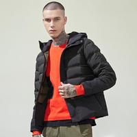 思凯乐 灰鹅绒服秋冬连帽保暖男款户外羽绒服