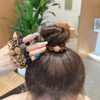 米囹 高级感头饰新款精致大肠发圈皮筋女扎马尾丸子头饰皮套高弹力百搭