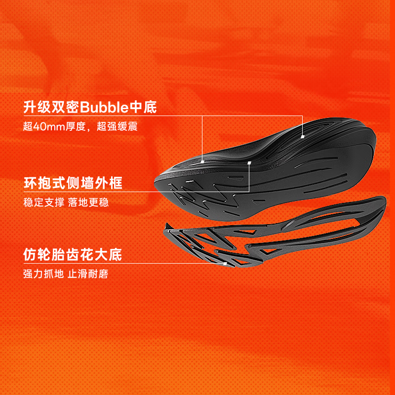 安踏CC3 慢跑鞋男鞋2025大体重宽楦厚底缓震路跑长距离有氧跑鞋男