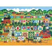 拼图 适合成人大孩子幼儿 1000片 Cra-Z-Art - RoseArt - Home Country- Quilt Valley Farm - 1000 Piece Jigsaw Puzzle 中级难度 美国风格主题