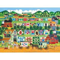 拼图 适合成人大孩子幼儿 1000片 Cra-Z-Art - RoseArt - Home Country- Quilt Valley Farm - 1000 Piece Jigsaw Puzzle 中级难度 美国风格主题