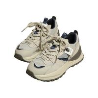 鞋柜捡漏女鞋百搭老爹鞋女2025春夏阿甘鞋子ins百搭 米蓝色 37