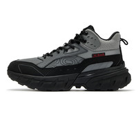 361行山男户外运动鞋冬季高帮加绒保暖大棉鞋皮面防水登山鞋 烟灰/曜石黑 44