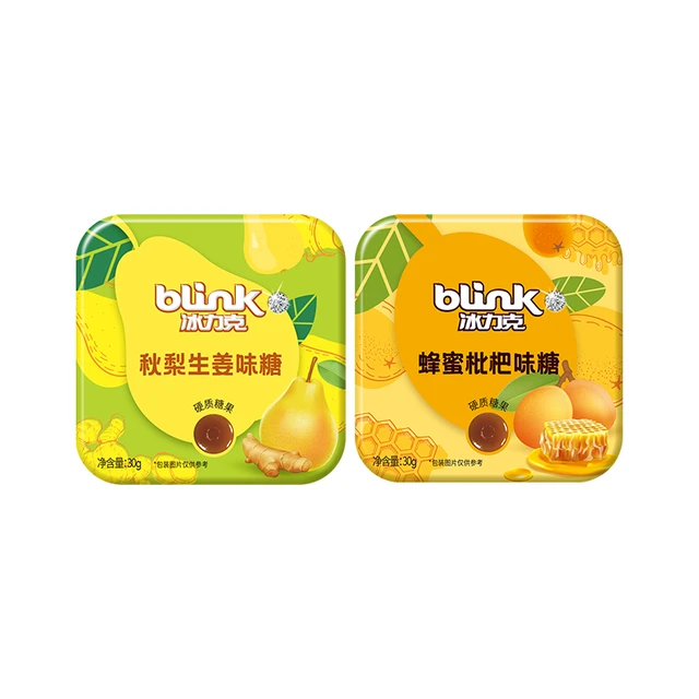 冰力克（Blink）蜂蜜枇杷味润喉糖清新口气零食硬质糖果独立包装30g/盒（约15颗） 蜂蜜枇杷味30g/盒