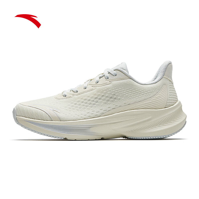 安踏毒刺7丨Z哥同款跑步鞋女缓震舒适回弹运动鞋女中考体考耐磨训练鞋 米露黄/浅青灰-3 39 （女8）