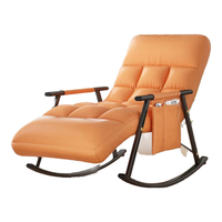 华莱德可躺可睡家居椅躺椅卧室懒人阳台客厅豪华摇摇椅午休椅卧室小沙发 月光灰科技布黑色钢架 三防科技布-五档调节